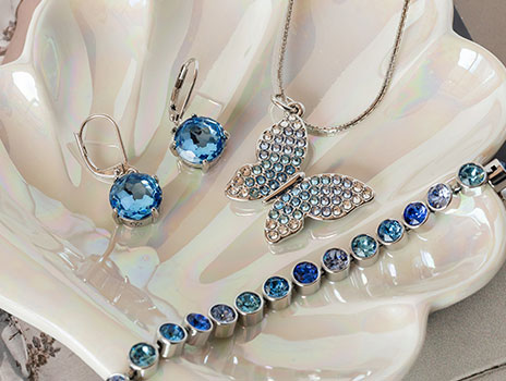 Butterfly Necklace in blues
