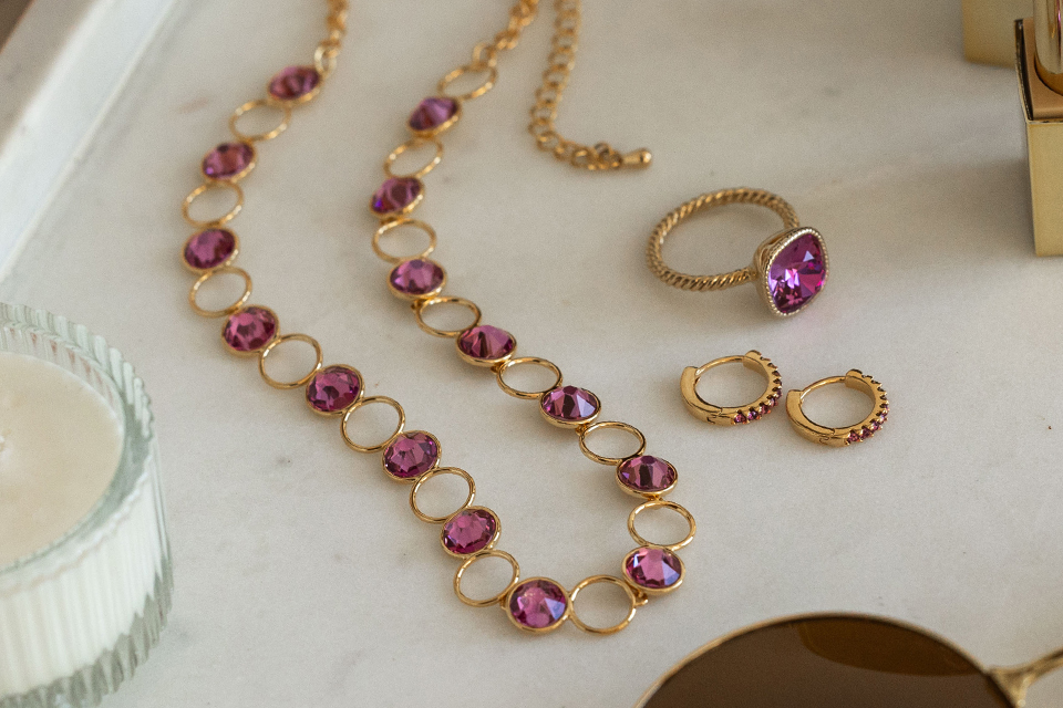 Shine On Me Collection, Golden Dark Rose crystal